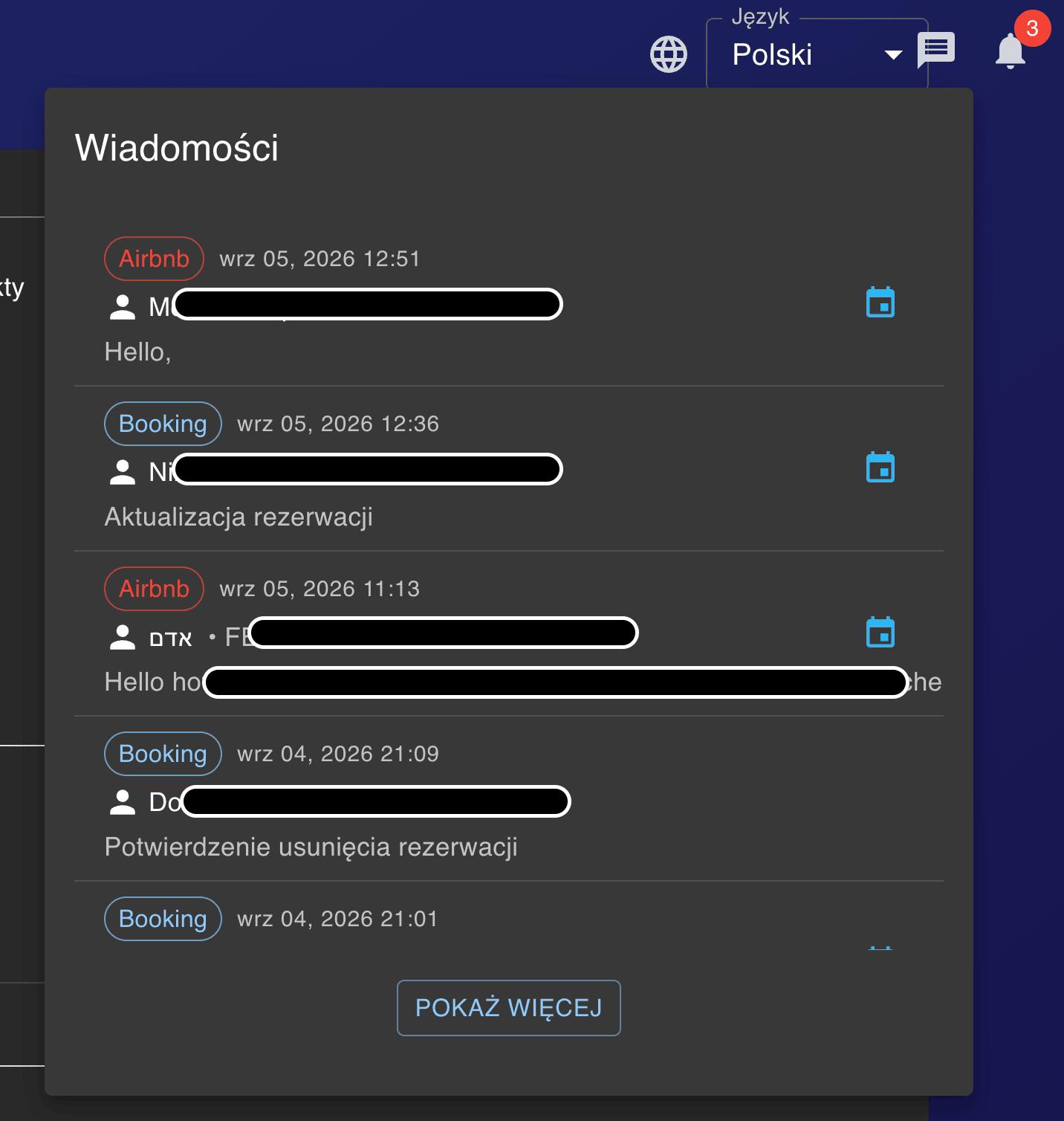 Centrum wiadomości od gości